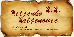 Miljenko Maljenović vizit kartica